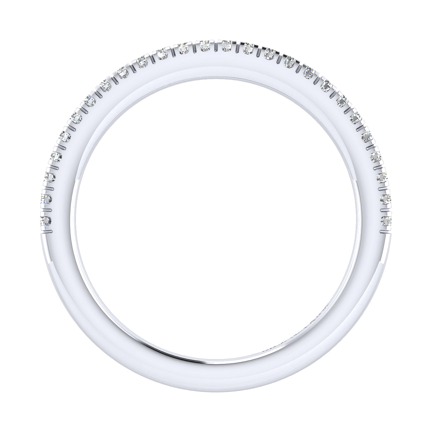 18k White Gold Diamond Curved Wedding Band angle 2 18k White Gold Diamond Curved Wedding Band angle 2