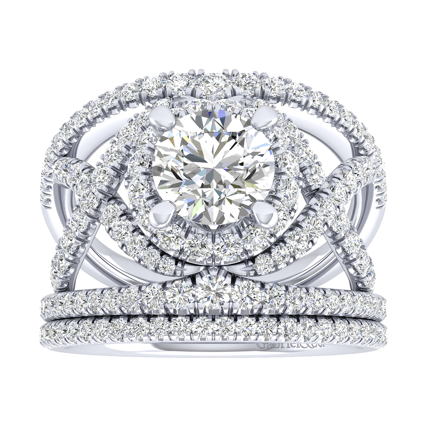 18k White Gold Diamond Curved Wedding Band angle 4 18k White Gold Diamond Curved Wedding Band angle 4