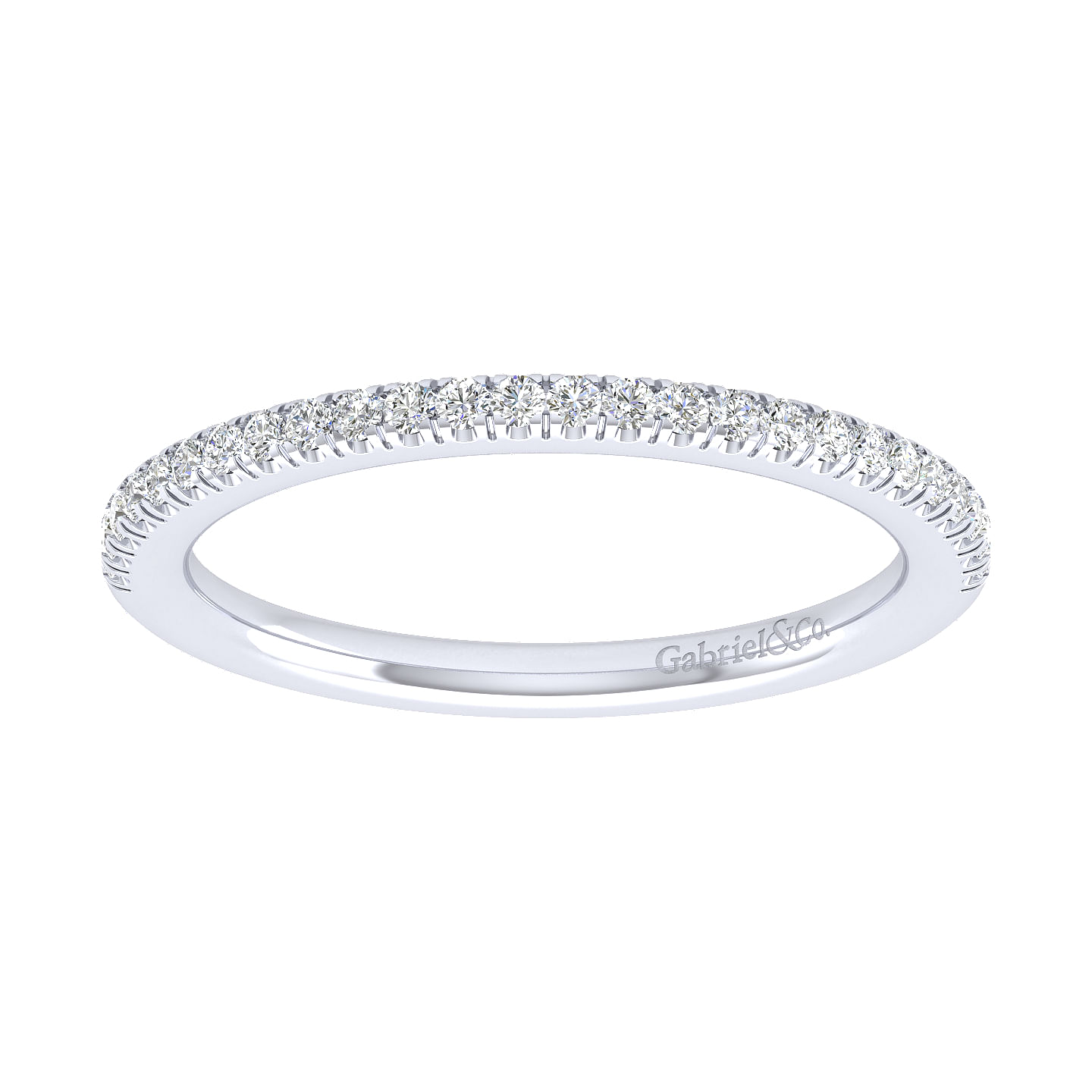 18k White Gold Diamond Curved Wedding Band angle 5 18k White Gold Diamond Curved Wedding Band angle 5