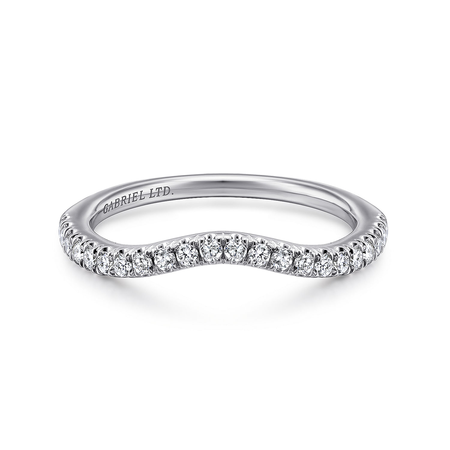 18k White Gold Diamond Curved 18k White Gold Diamond Curved
