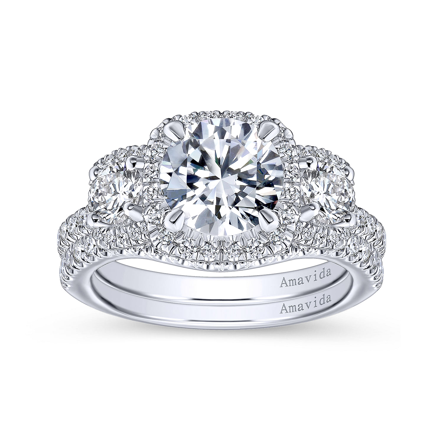 18k White Gold Diamond Curved Wedding Band angle 4 18k White Gold Diamond Curved Wedding Band angle 4