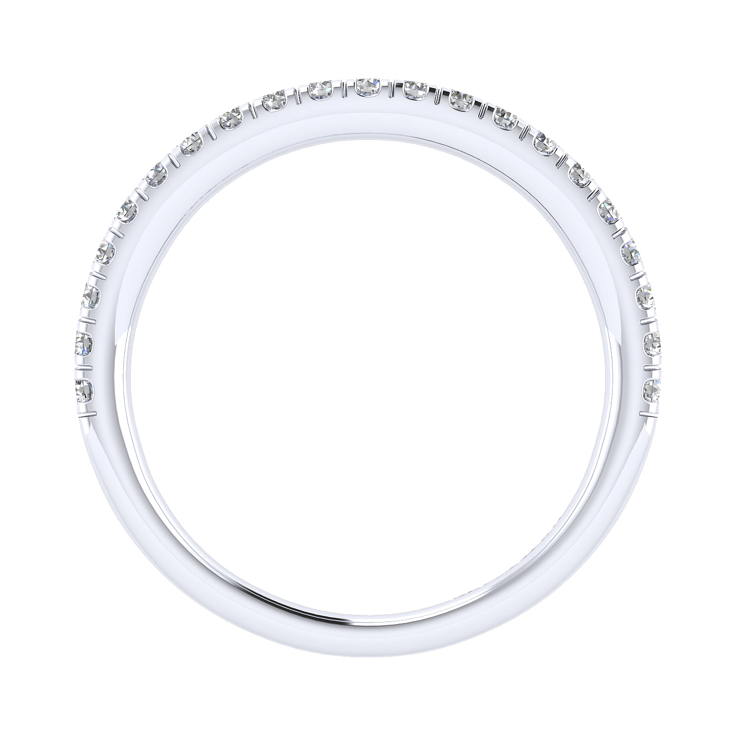 18k White Gold Diamond Curved Wedding Band angle 2 18k White Gold Diamond Curved Wedding Band angle 2