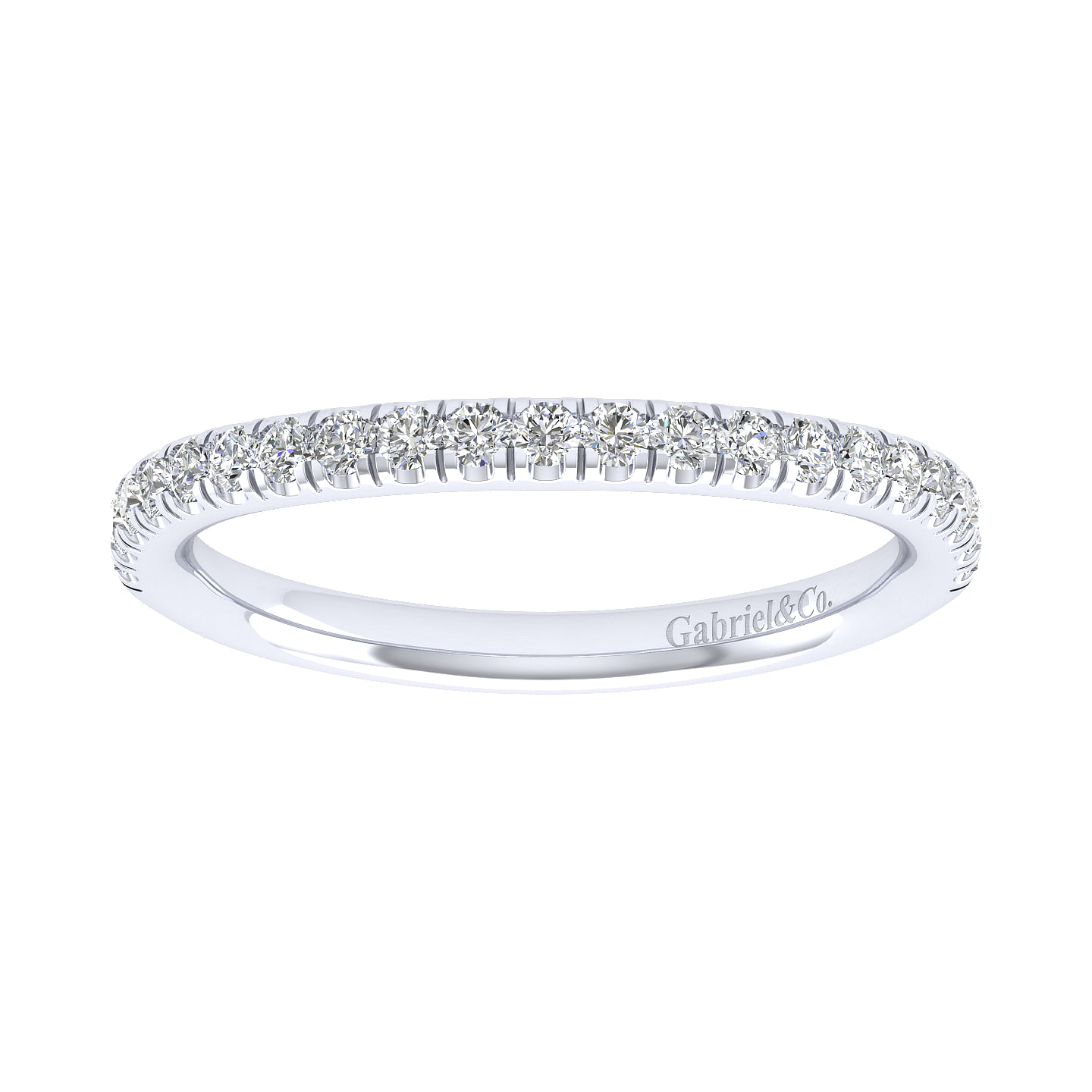 18k White Gold Diamond Curved Wedding Band angle 5 18k White Gold Diamond Curved Wedding Band angle 5