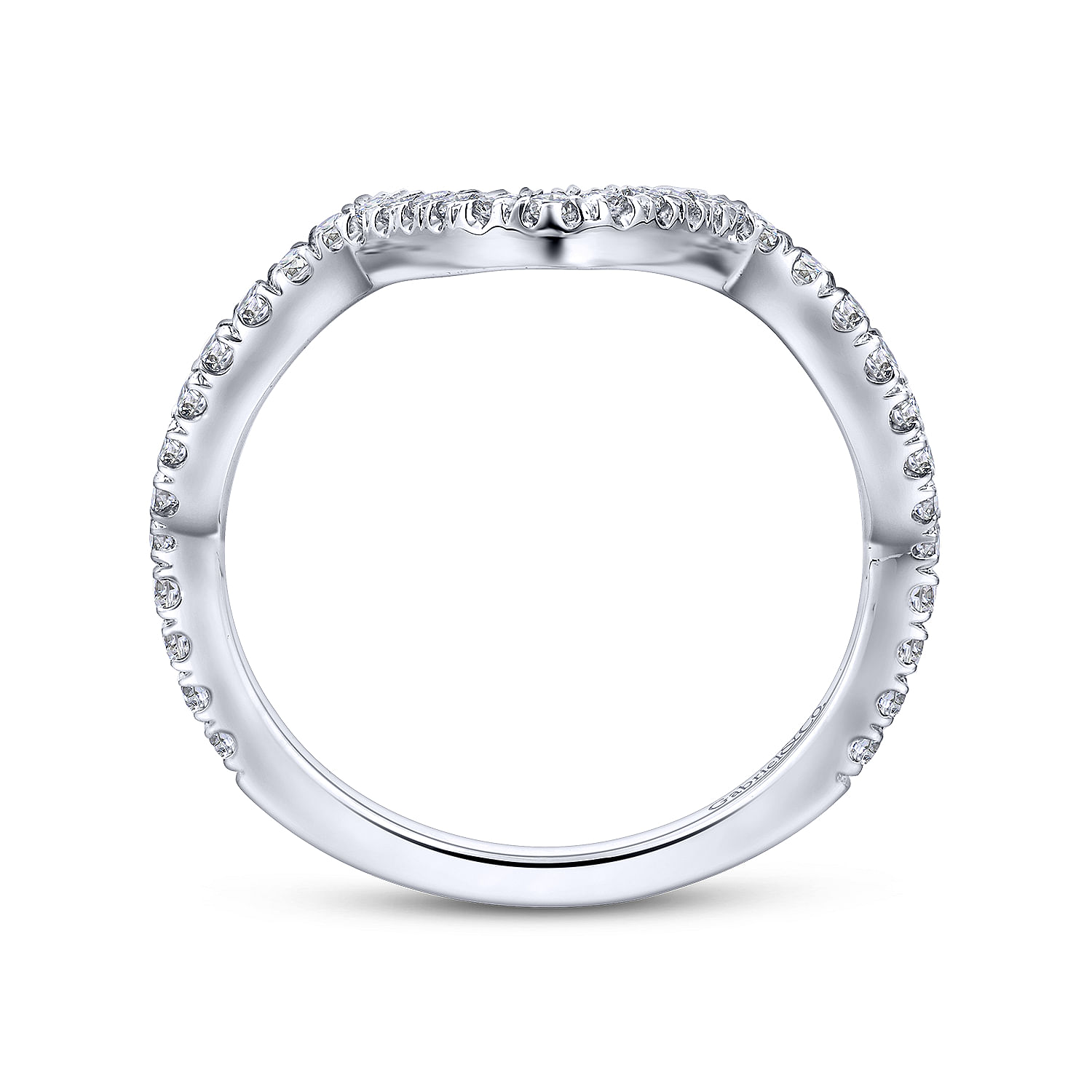 18k White Gold Diamond Curved Wedding Band angle 2 18k White Gold Diamond Curved Wedding Band angle 2