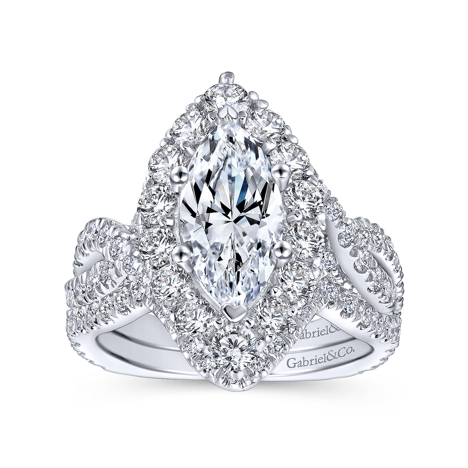 18k White Gold Diamond Curved Wedding Band angle 4 18k White Gold Diamond Curved Wedding Band angle 4