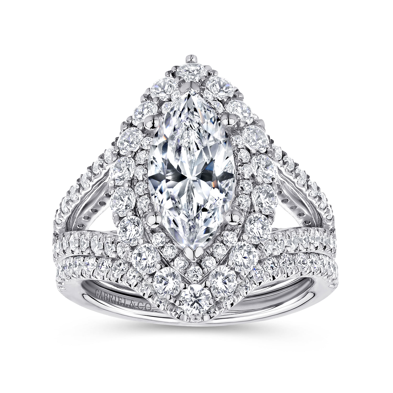 18k White Gold Diamond Curved Wedding Band angle 4 18k White Gold Diamond Curved Wedding Band angle 4