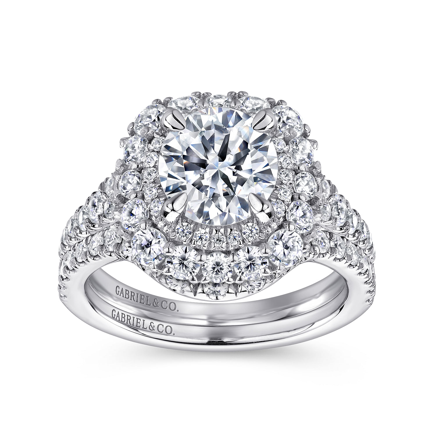 18k White Gold Diamond Curved Wedding Band angle 4 18k White Gold Diamond Curved Wedding Band angle 4