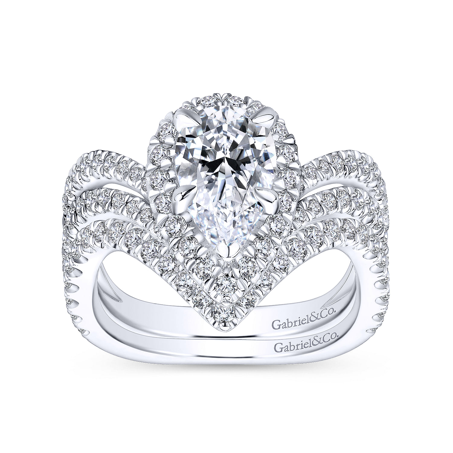 18k White Gold Diamond Curved Wedding Band angle 4 18k White Gold Diamond Curved Wedding Band angle 4