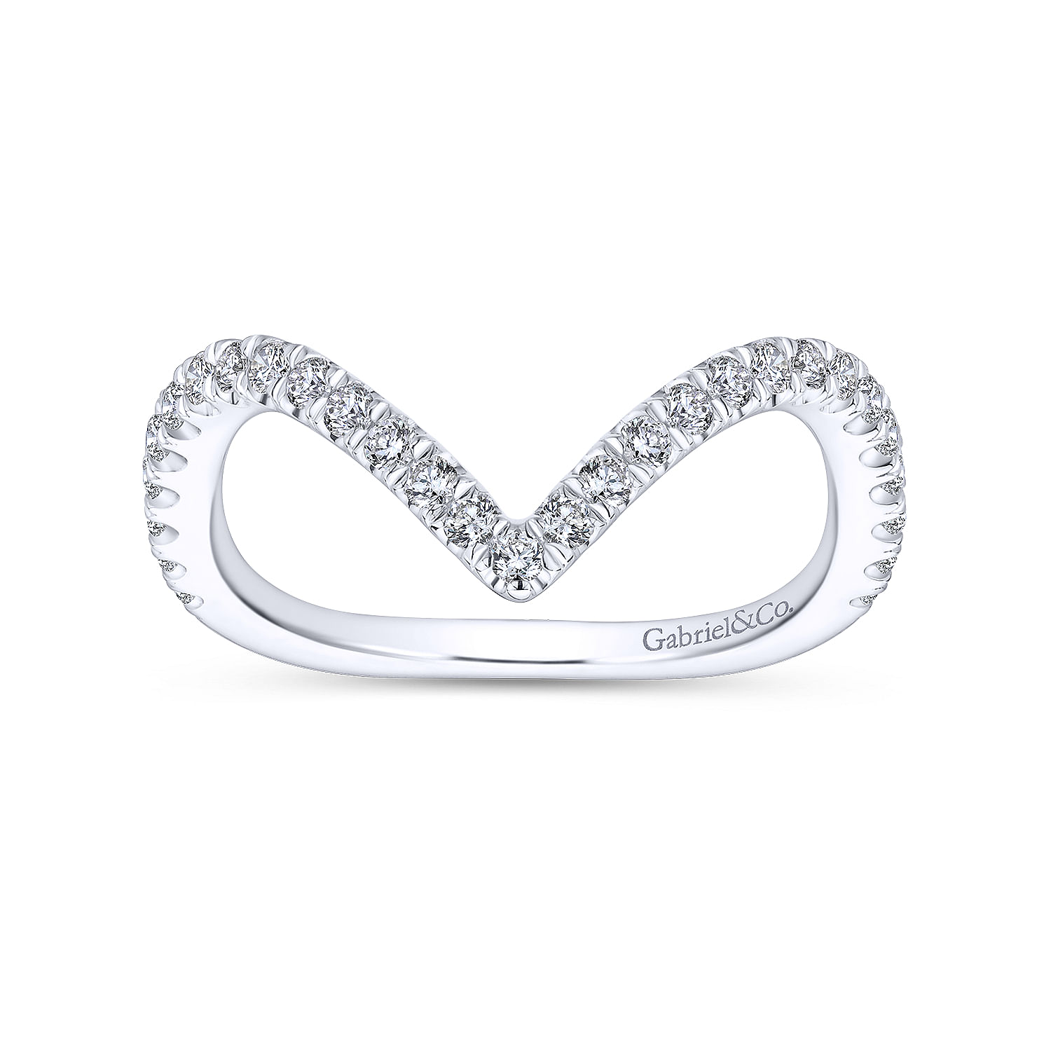 18k White Gold Diamond Curved Wedding Band angle 5 18k White Gold Diamond Curved Wedding Band angle 5