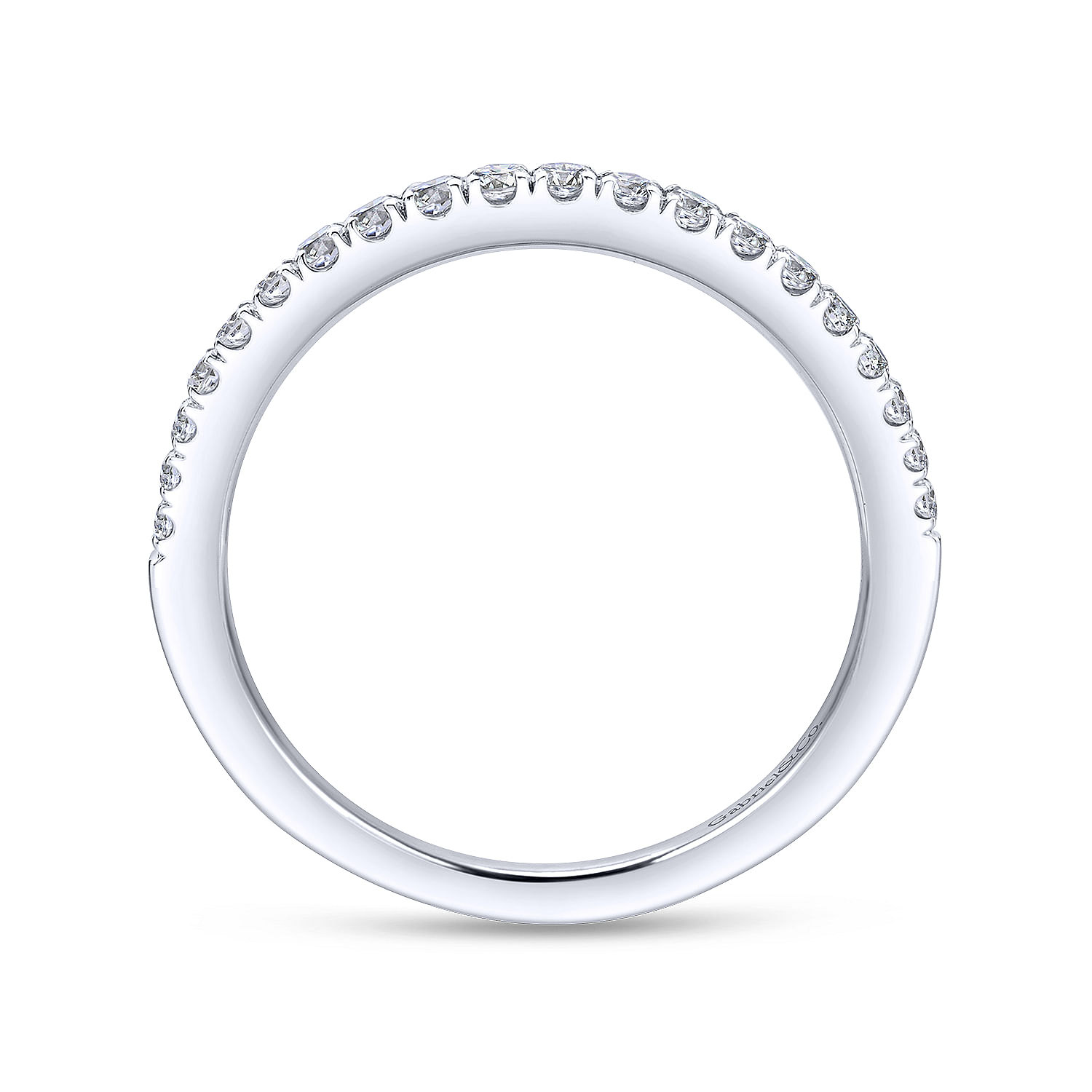 18k White Gold Diamond Curved Wedding Band angle 2 18k White Gold Diamond Curved Wedding Band angle 2