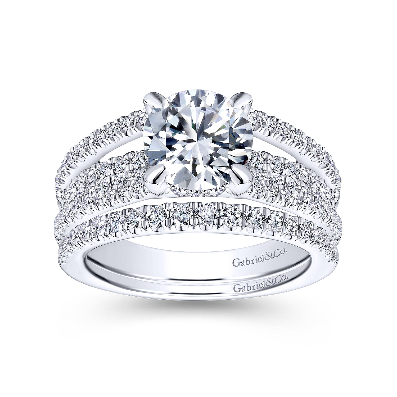 18k White Gold Diamond Curved Wedding Band angle 4 18k White Gold Diamond Curved Wedding Band angle 4