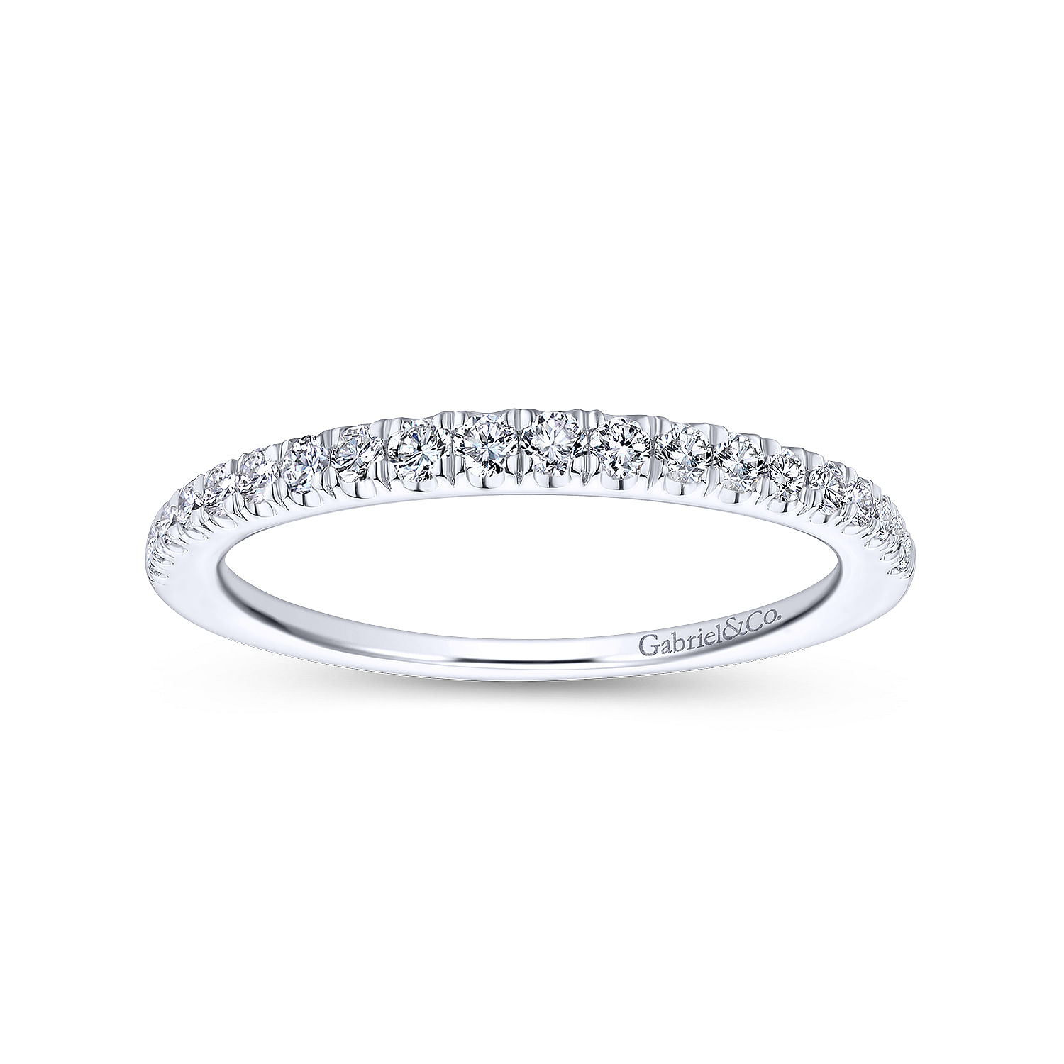 18k White Gold Diamond Curved Wedding Band angle 5 18k White Gold Diamond Curved Wedding Band angle 5