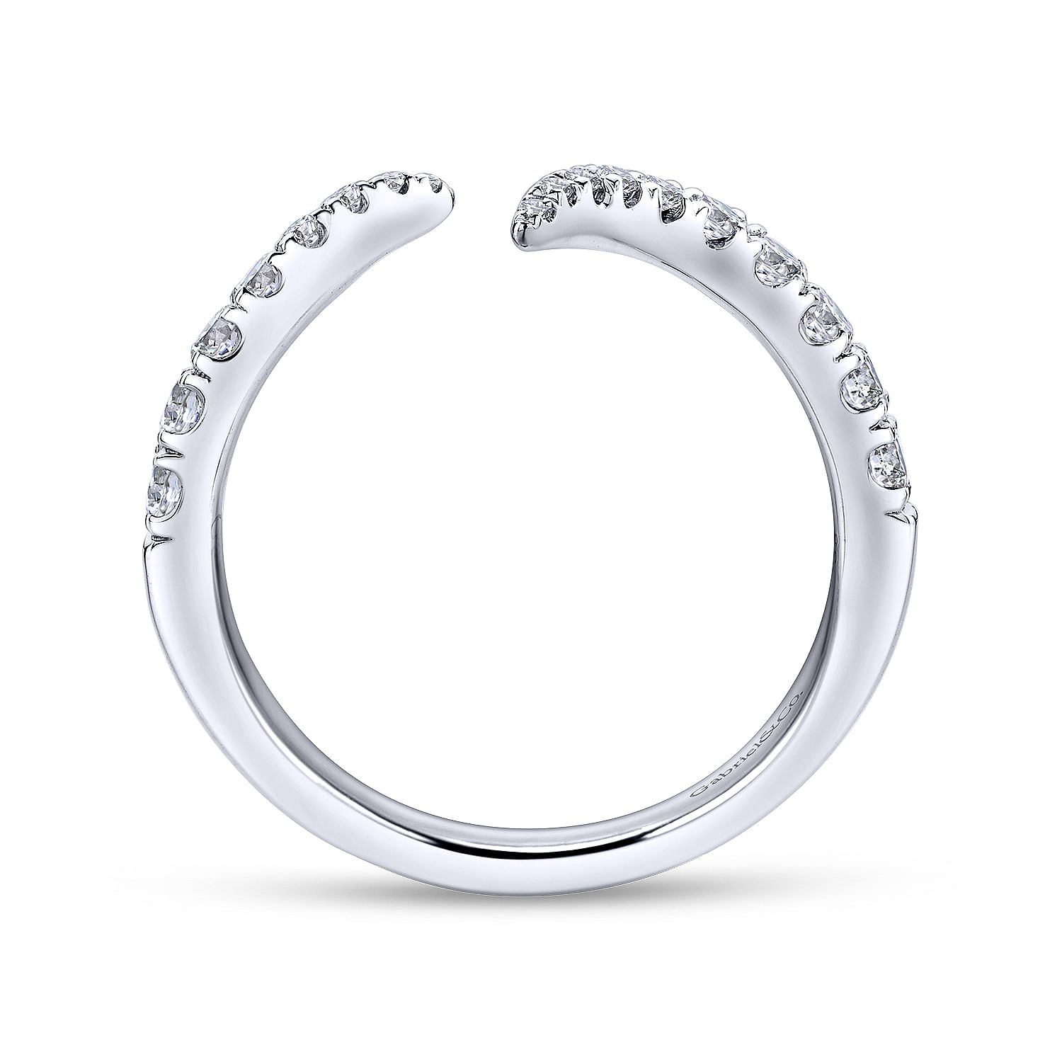 18k White Gold Diamond Curved Wedding Band angle 2 18k White Gold Diamond Curved Wedding Band angle 2