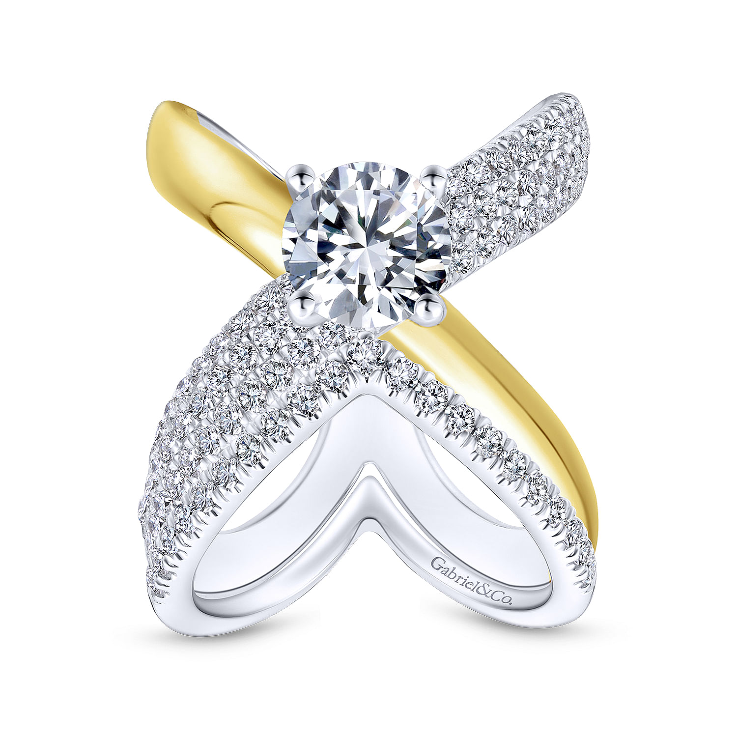 18k White Gold Diamond Curved Wedding Band angle 4 18k White Gold Diamond Curved Wedding Band angle 4