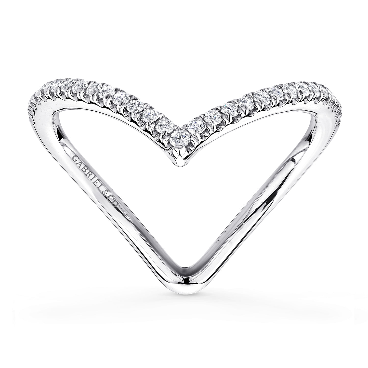 18k White Gold Diamond Curved Wedding Band angle 5 18k White Gold Diamond Curved Wedding Band angle 5