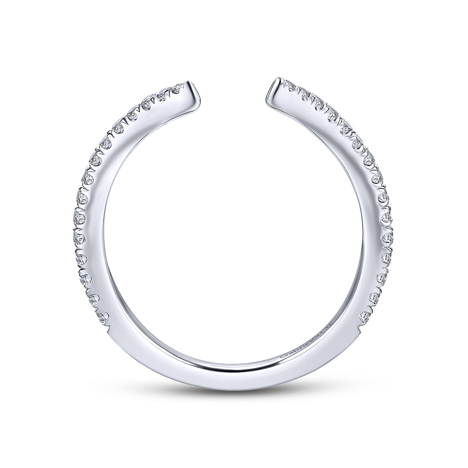 18k White Gold Diamond Curved Wedding Band angle 2 18k White Gold Diamond Curved Wedding Band angle 2
