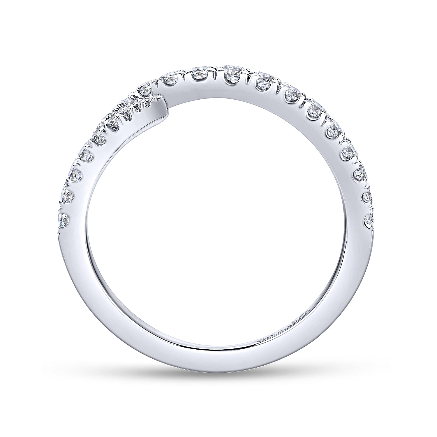 18k White Gold Diamond Curved Wedding Band angle 2 18k White Gold Diamond Curved Wedding Band angle 2
