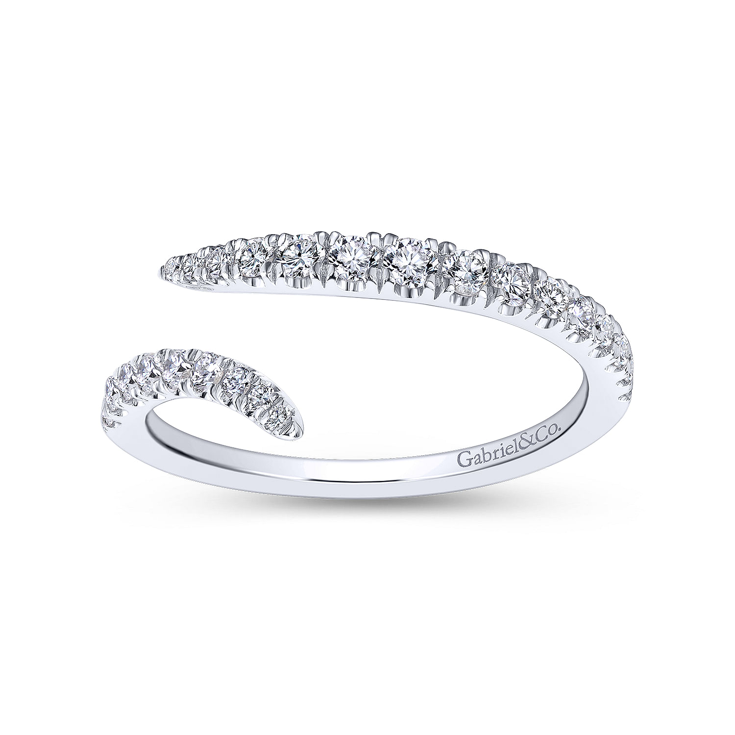 18k White Gold Diamond Curved Wedding Band angle 5 18k White Gold Diamond Curved Wedding Band angle 5