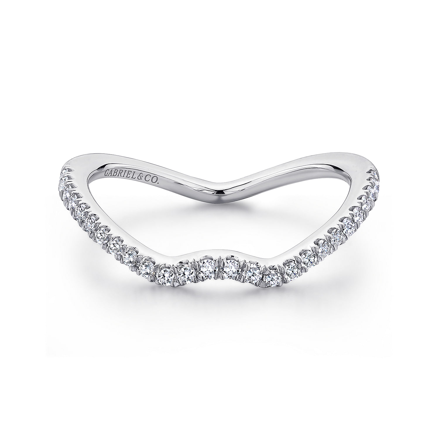 18k White Gold Diamond Curved 18k White Gold Diamond Curved