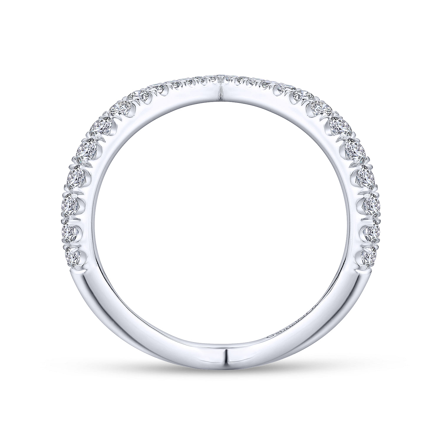 18k White Gold Diamond Curved Wedding Band angle 2 18k White Gold Diamond Curved Wedding Band angle 2
