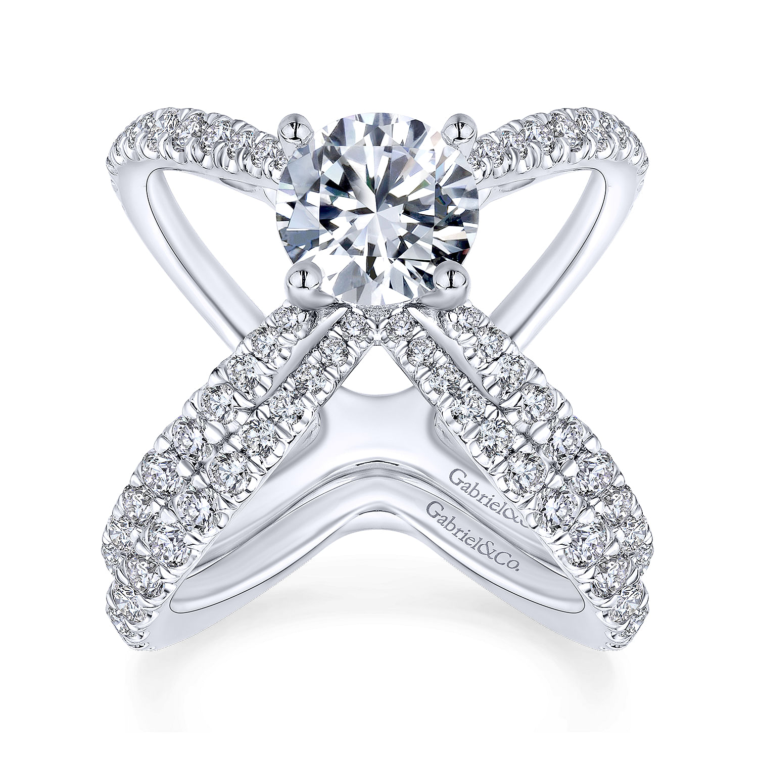 18k White Gold Diamond Curved Wedding Band angle 4 18k White Gold Diamond Curved Wedding Band angle 4