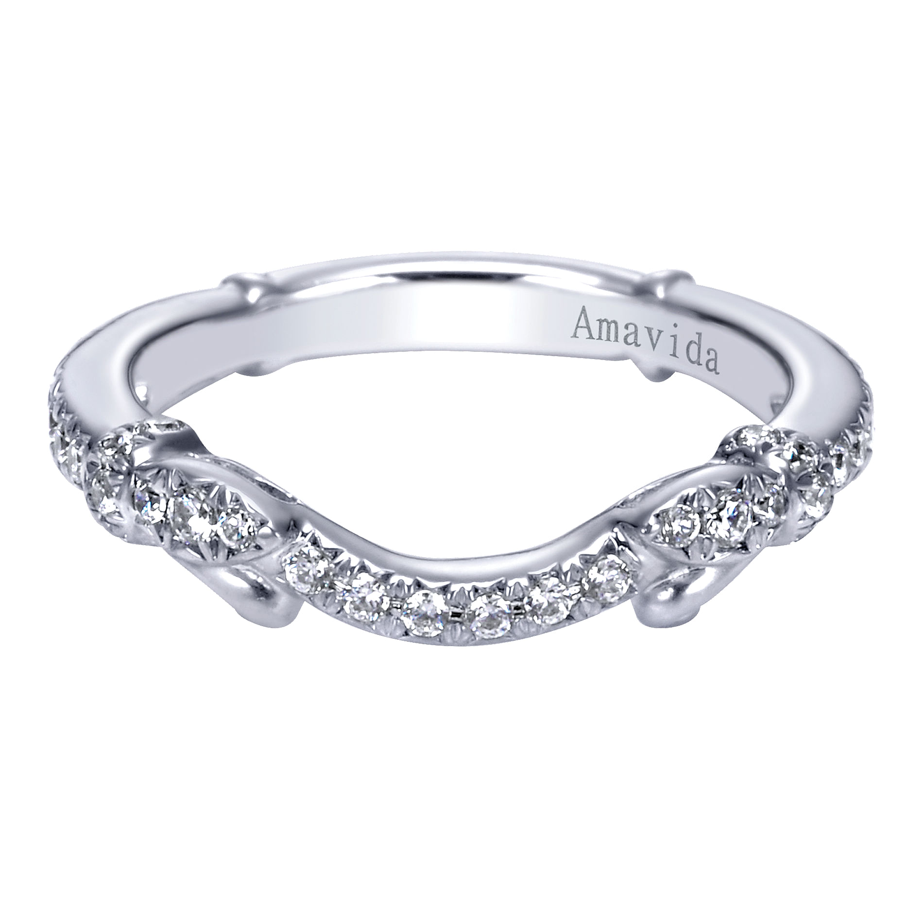 18k White Gold Diamond Curved 18k White Gold Diamond Curved