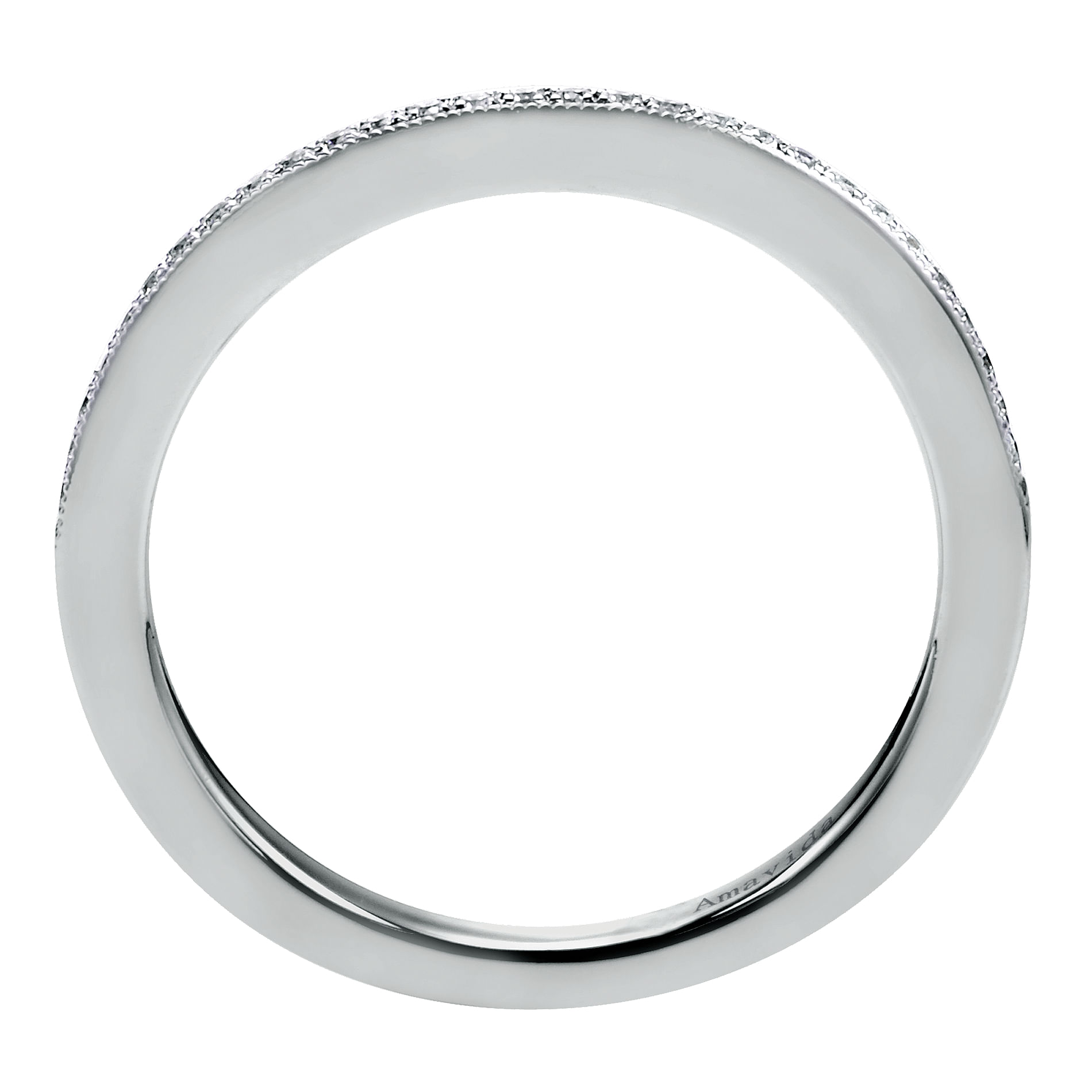 18k White Gold Diamond Curved Wedding Band angle 2 18k White Gold Diamond Curved Wedding Band angle 2