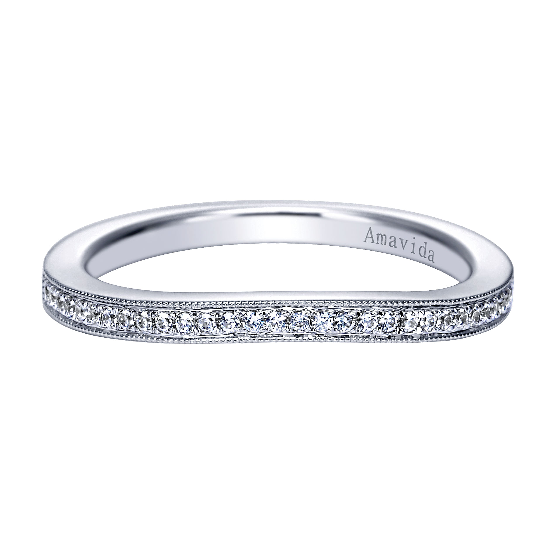 18k White Gold Diamond Curved 18k White Gold Diamond Curved