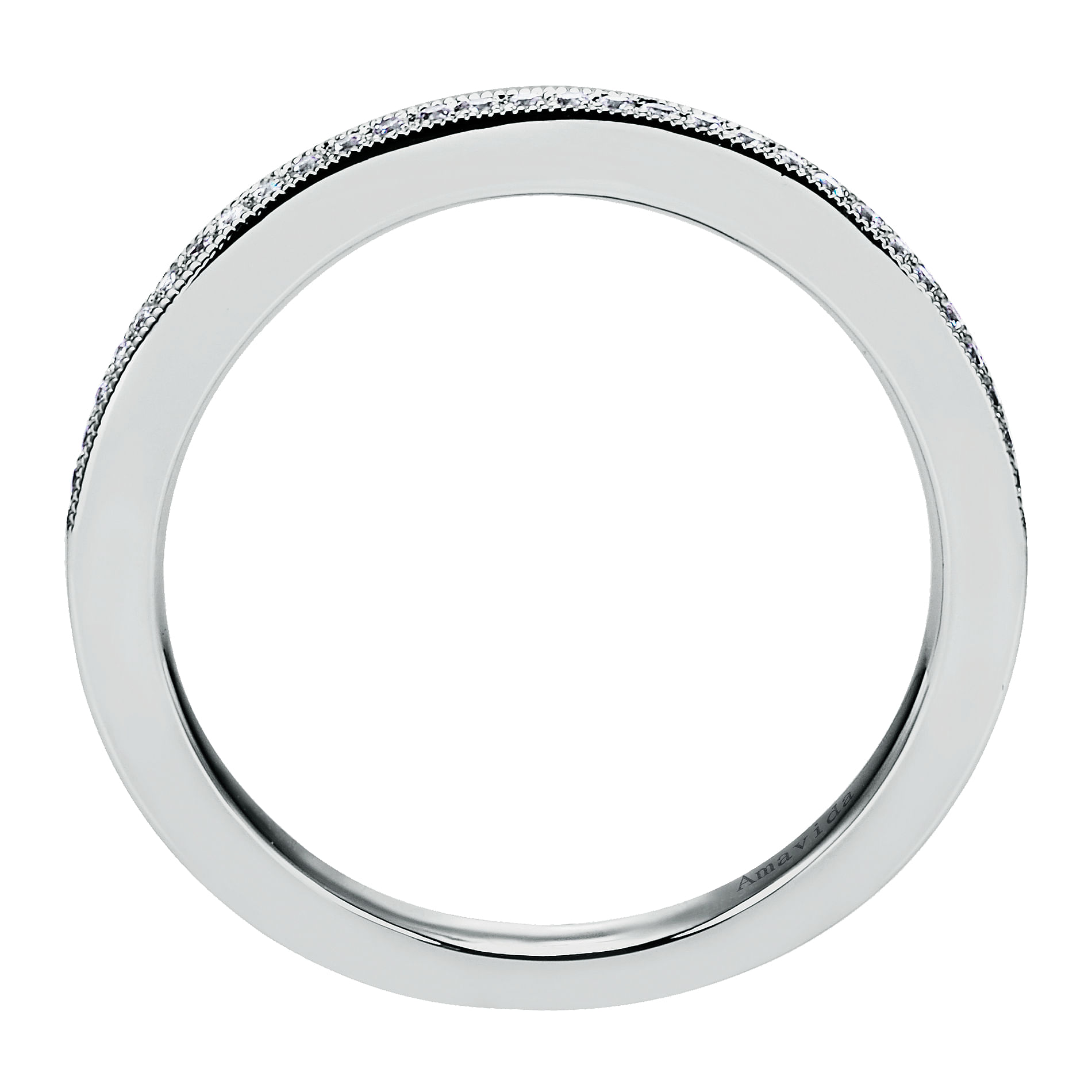 18k White Gold Diamond Curved Wedding Band angle 2 18k White Gold Diamond Curved Wedding Band angle 2