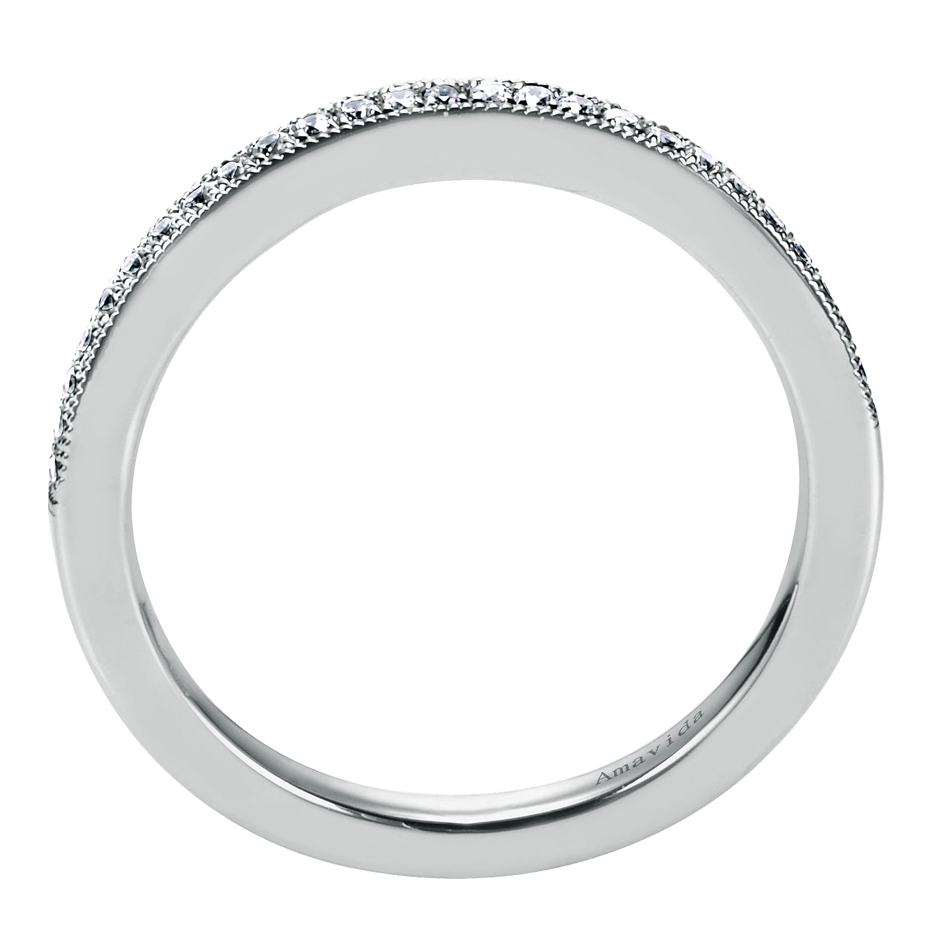 18k White Gold Diamond Curved Wedding Band angle 2 18k White Gold Diamond Curved Wedding Band angle 2