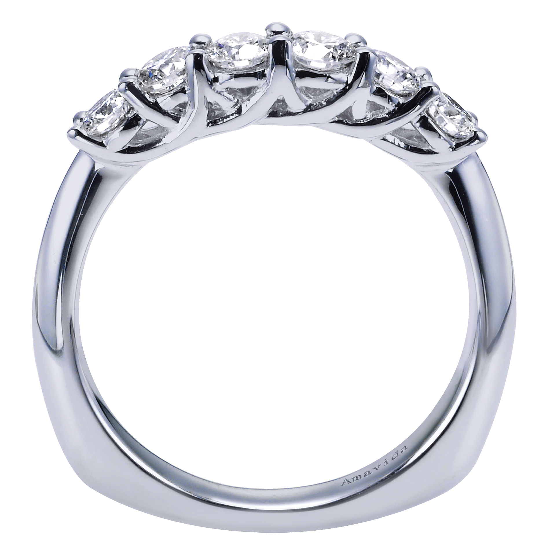 18k White Gold Diamond Curved Wedding Band angle 2 18k White Gold Diamond Curved Wedding Band angle 2