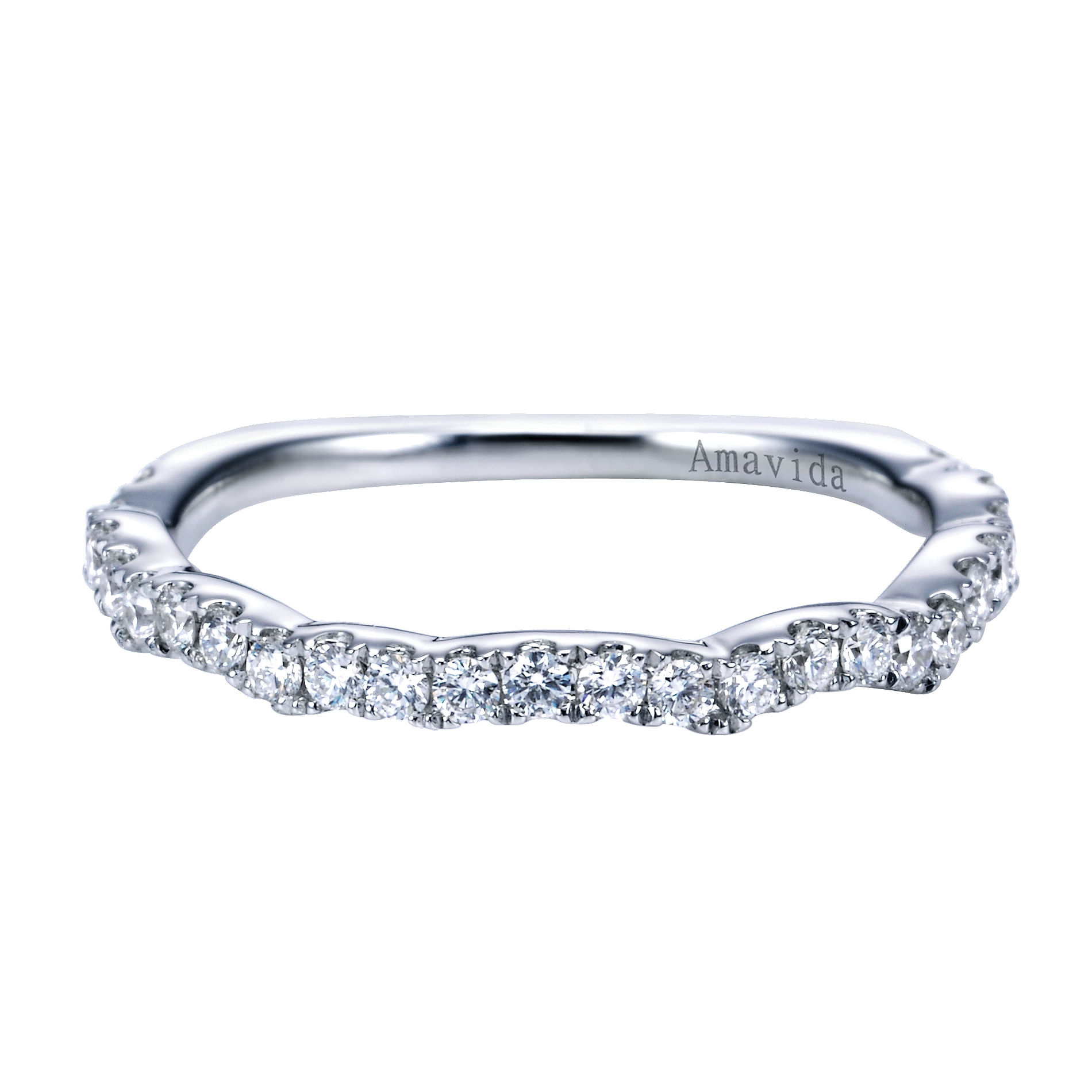 18k White Gold Diamond Curved 18k White Gold Diamond Curved