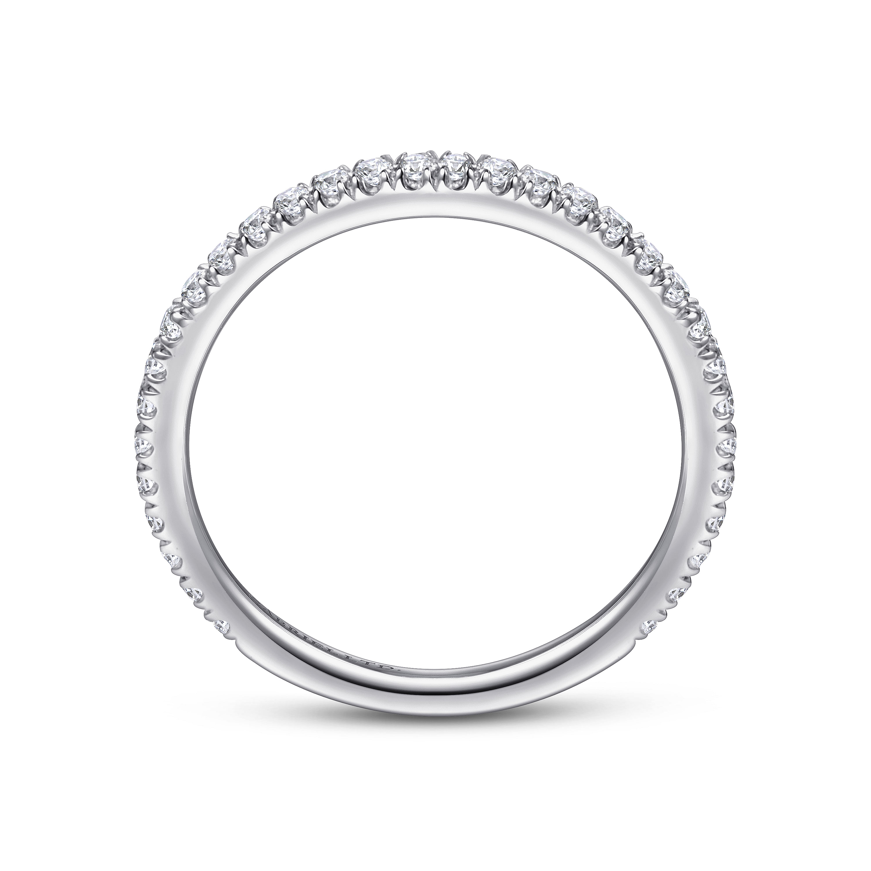 18k White Gold Diamond Curved Wedding Band angle 2 18k White Gold Diamond Curved Wedding Band angle 2