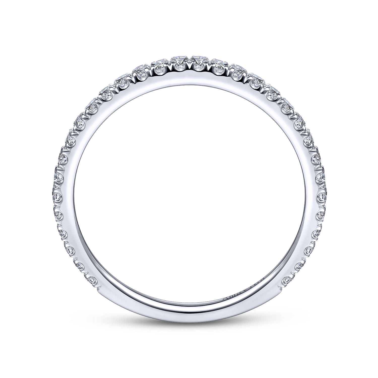 18k White Gold Diamond Curved Wedding Band angle 2 18k White Gold Diamond Curved Wedding Band angle 2