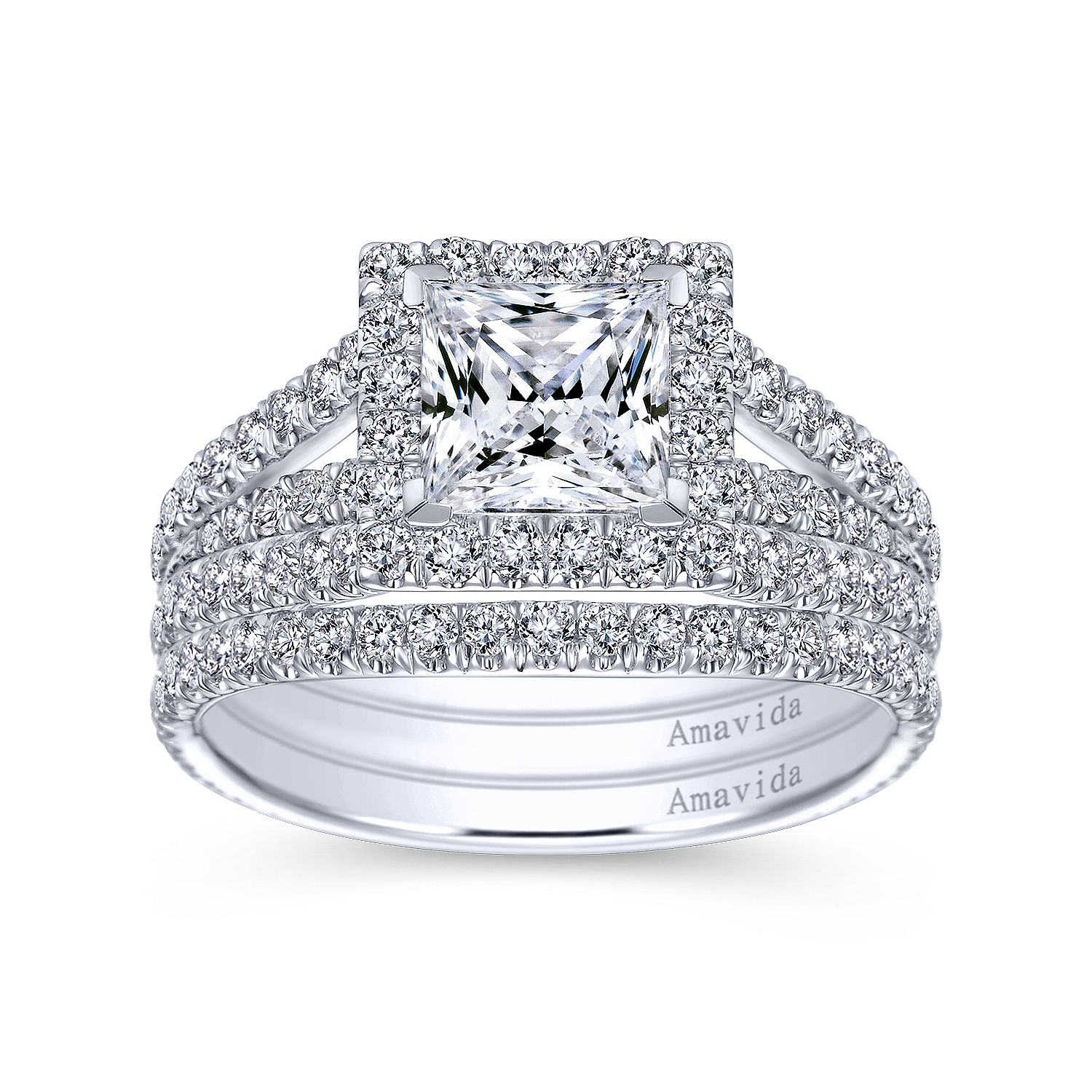 18k White Gold Diamond Curved Wedding Band angle 4 18k White Gold Diamond Curved Wedding Band angle 4