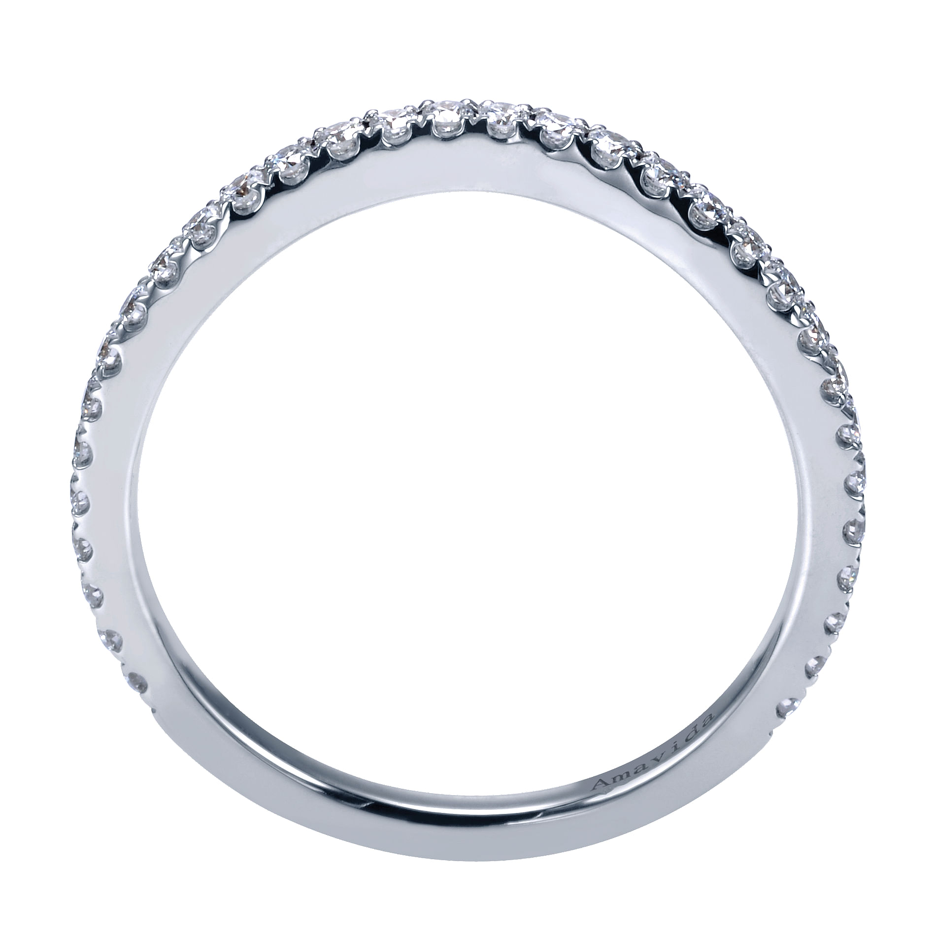 18k White Gold Diamond Curved Wedding Band angle 2 18k White Gold Diamond Curved Wedding Band angle 2