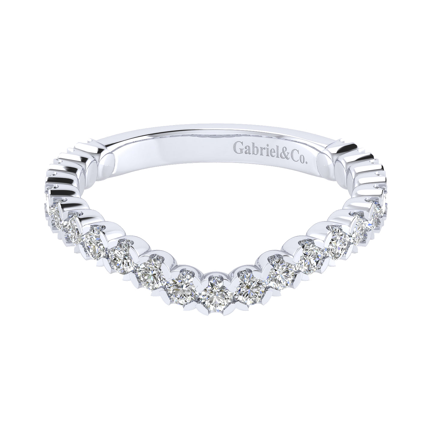 18k White Gold Diamond Curved 18k White Gold Diamond Curved