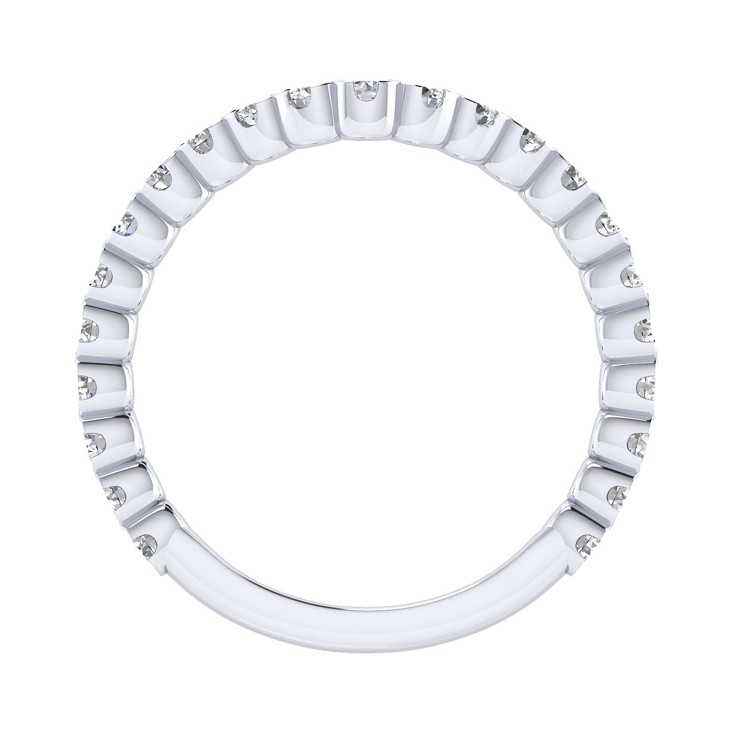 18k White Gold Diamond Curved Wedding Band angle 2 18k White Gold Diamond Curved Wedding Band angle 2