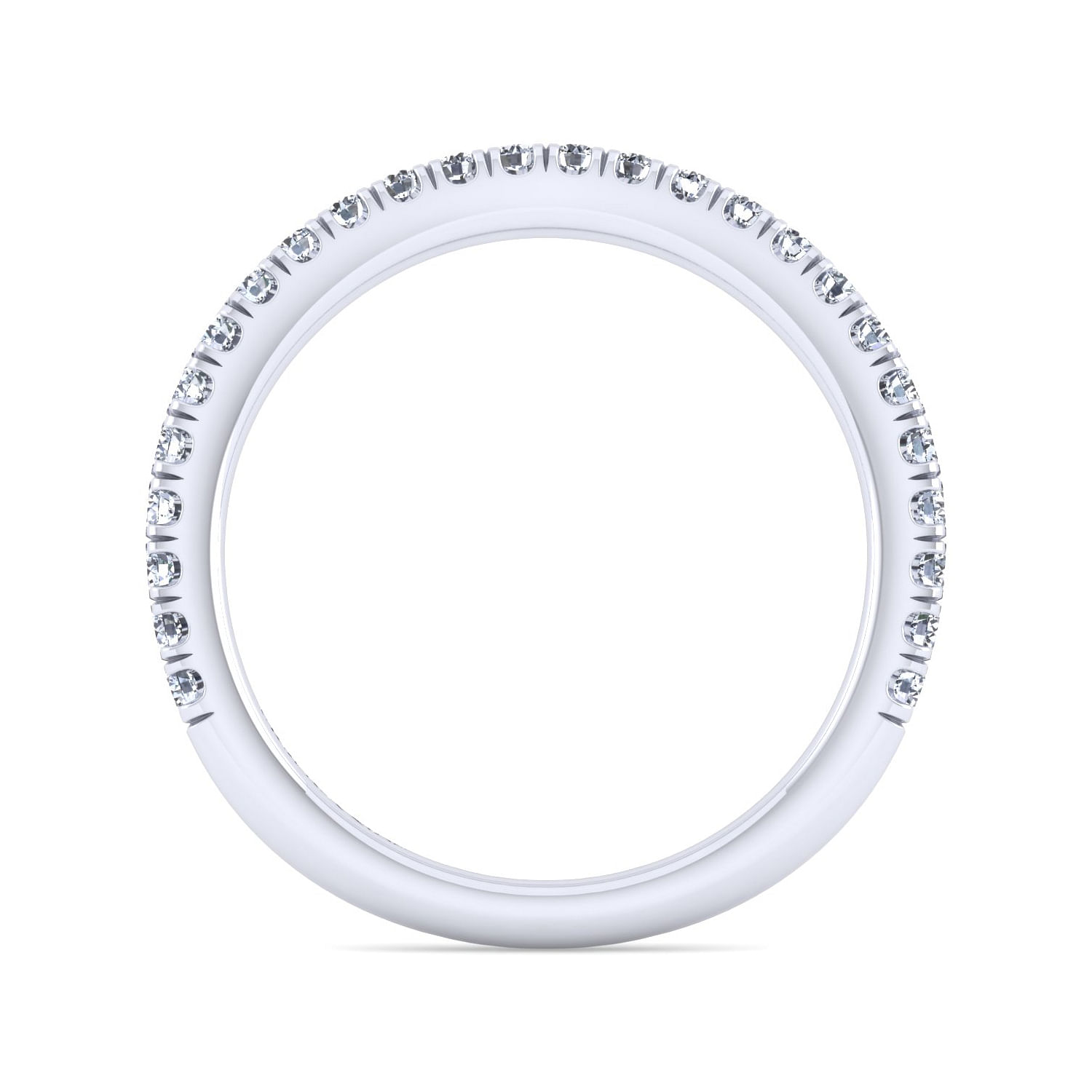 18k White Gold Diamond Curved Wedding Band angle 2 18k White Gold Diamond Curved Wedding Band angle 2