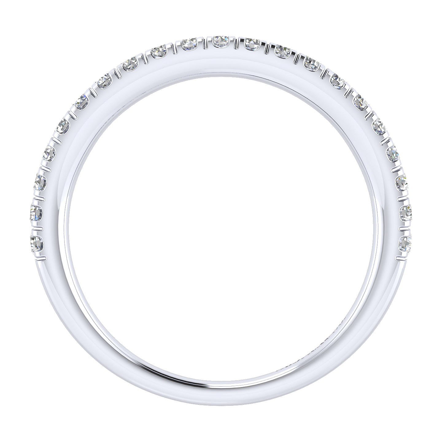 18k White Gold Diamond Curved Wedding Band angle 2 18k White Gold Diamond Curved Wedding Band angle 2