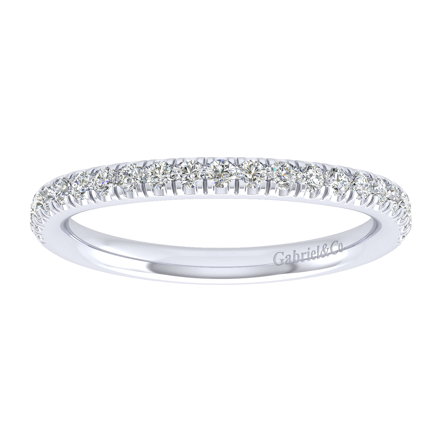 18k White Gold Diamond Curved Wedding Band angle 5 18k White Gold Diamond Curved Wedding Band angle 5