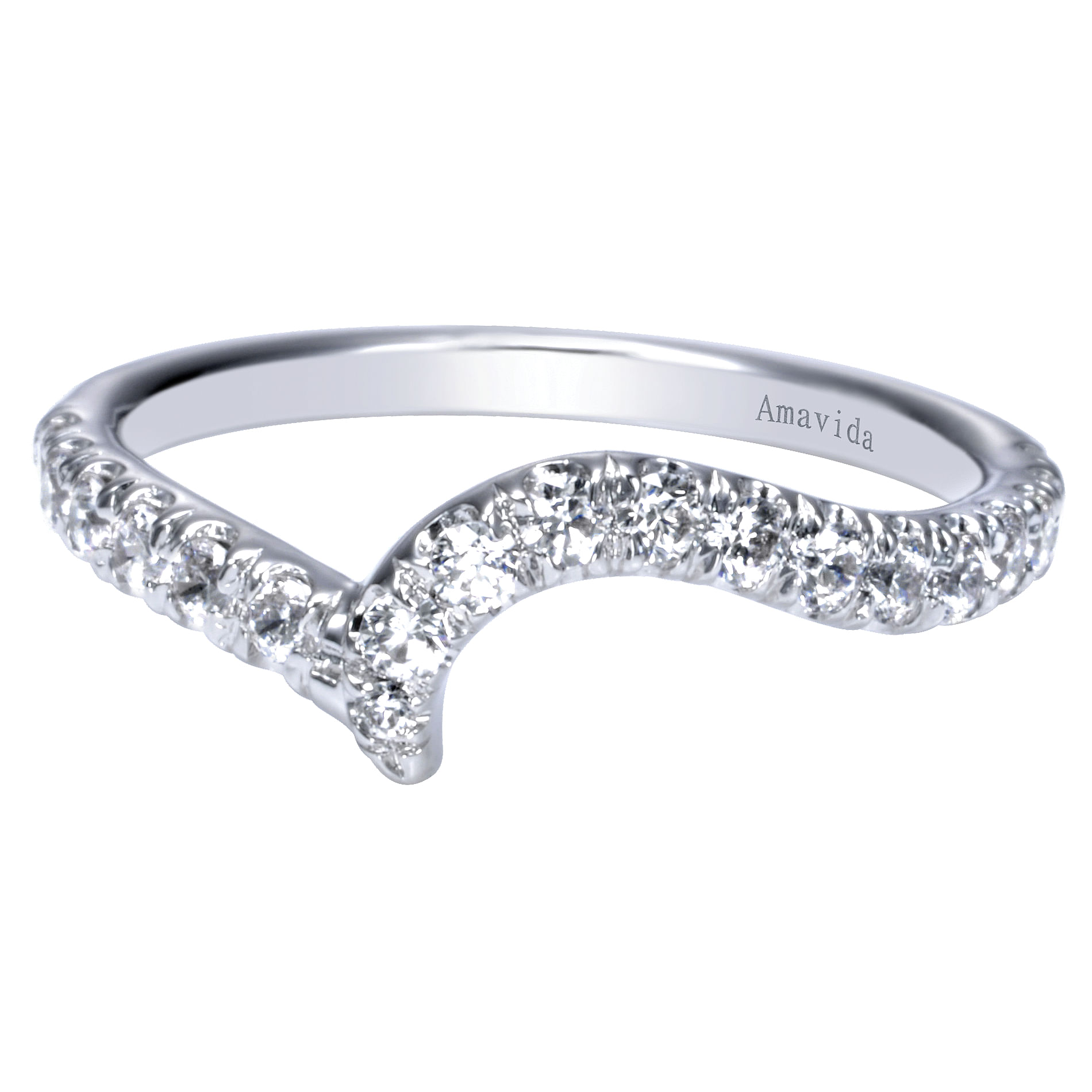 18k White Gold Diamond Curved 18k White Gold Diamond Curved