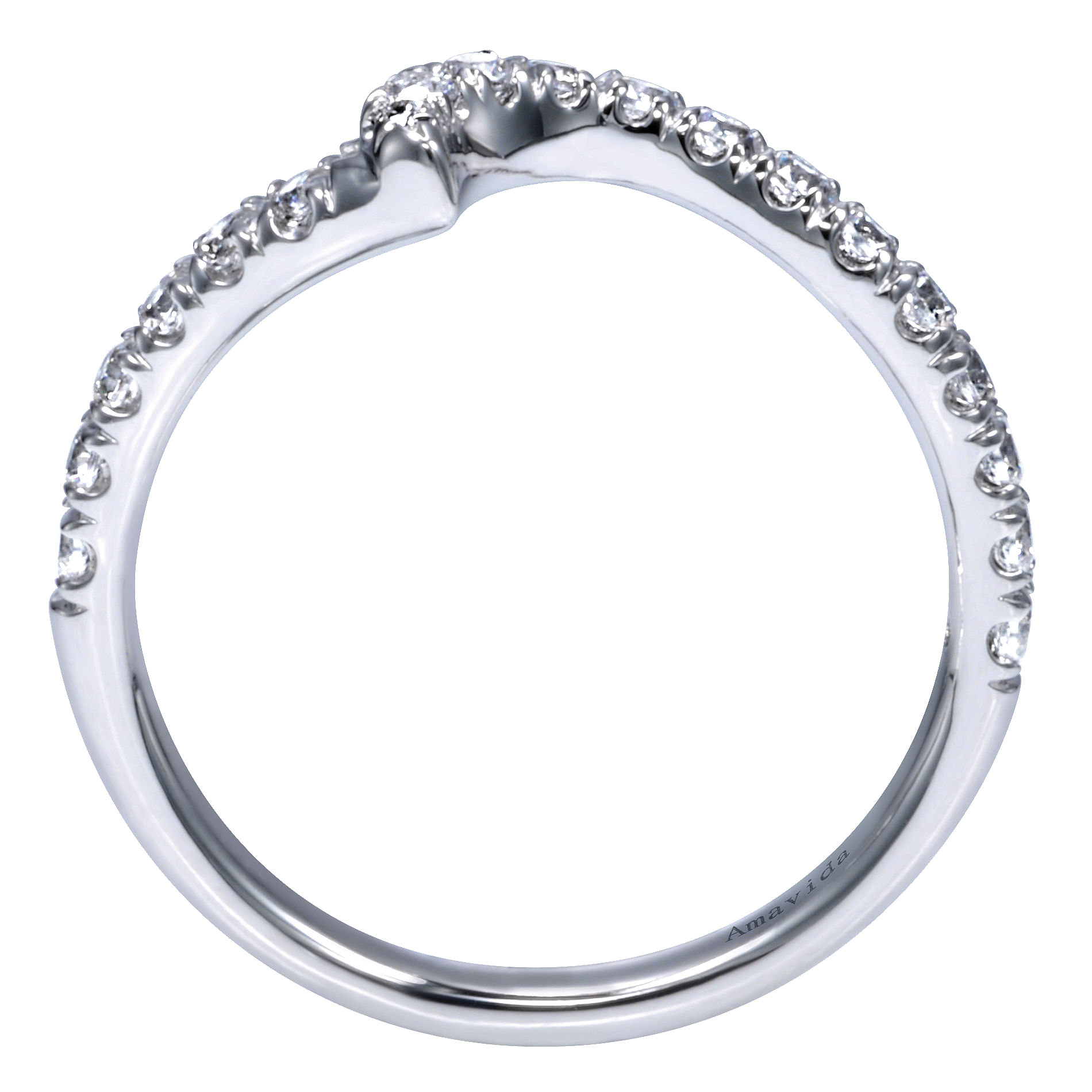 18k White Gold Diamond Curved Wedding Band angle 2 18k White Gold Diamond Curved Wedding Band angle 2
