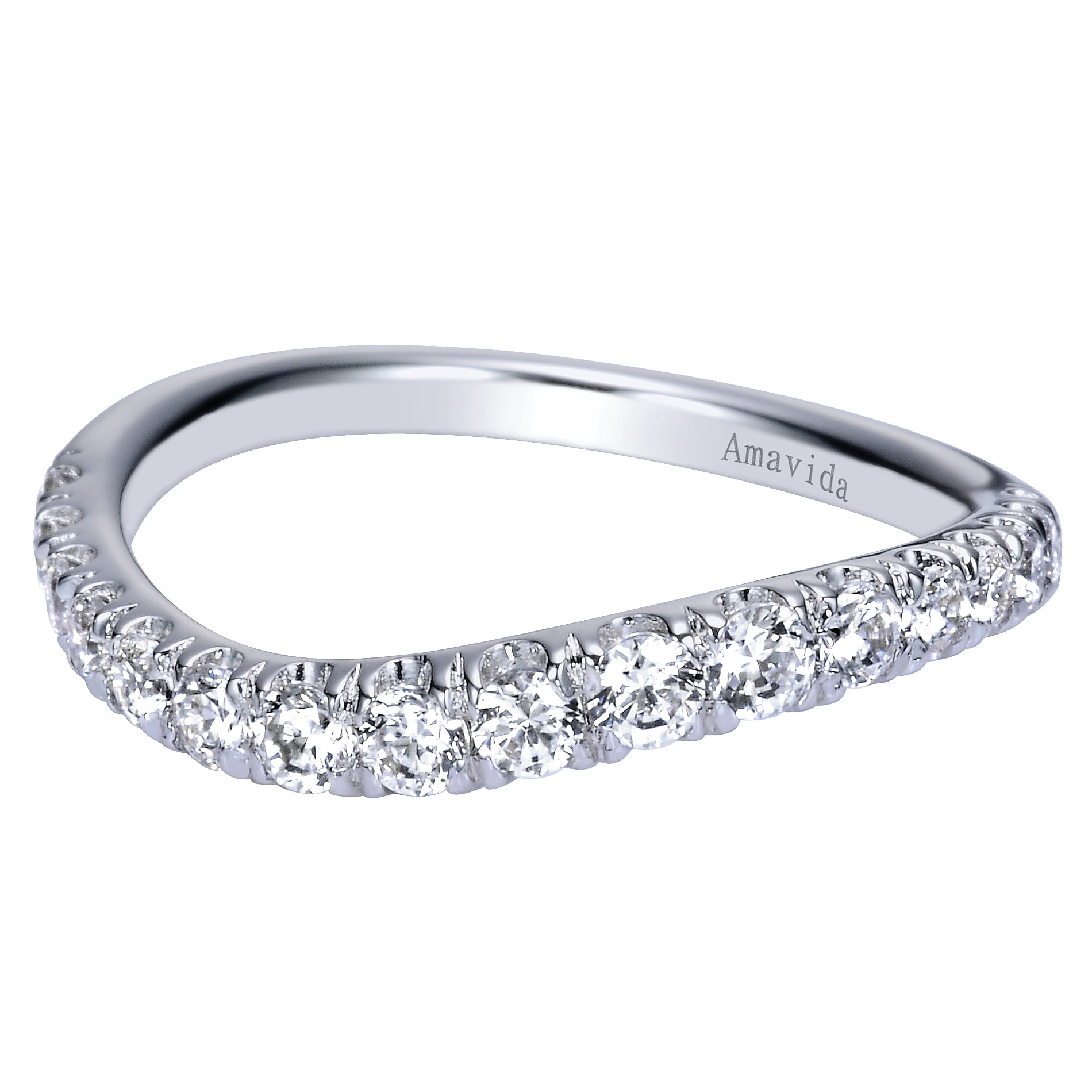 18k White Gold Diamond Curved 18k White Gold Diamond Curved