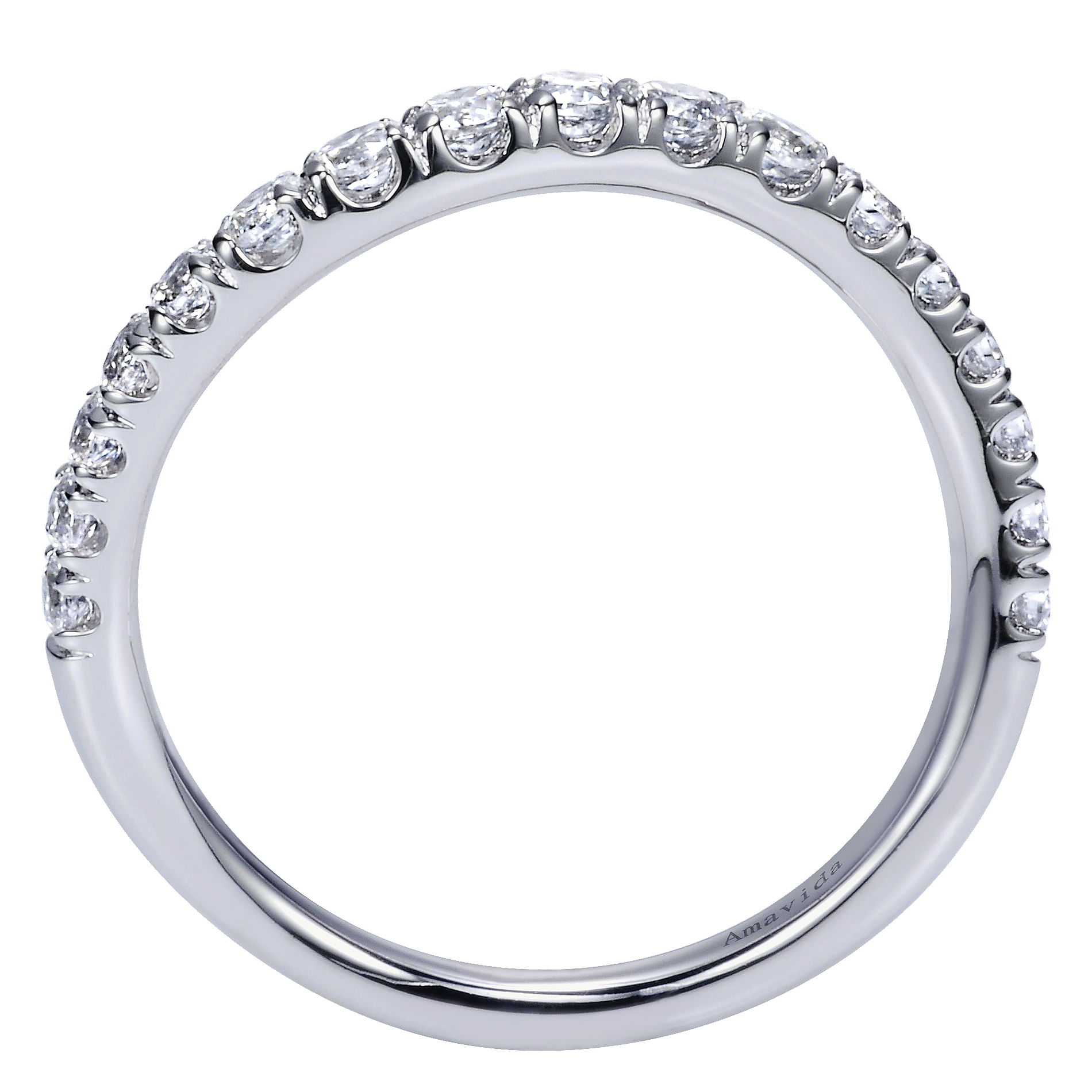 18k White Gold Diamond Curved Wedding Band angle 2 18k White Gold Diamond Curved Wedding Band angle 2