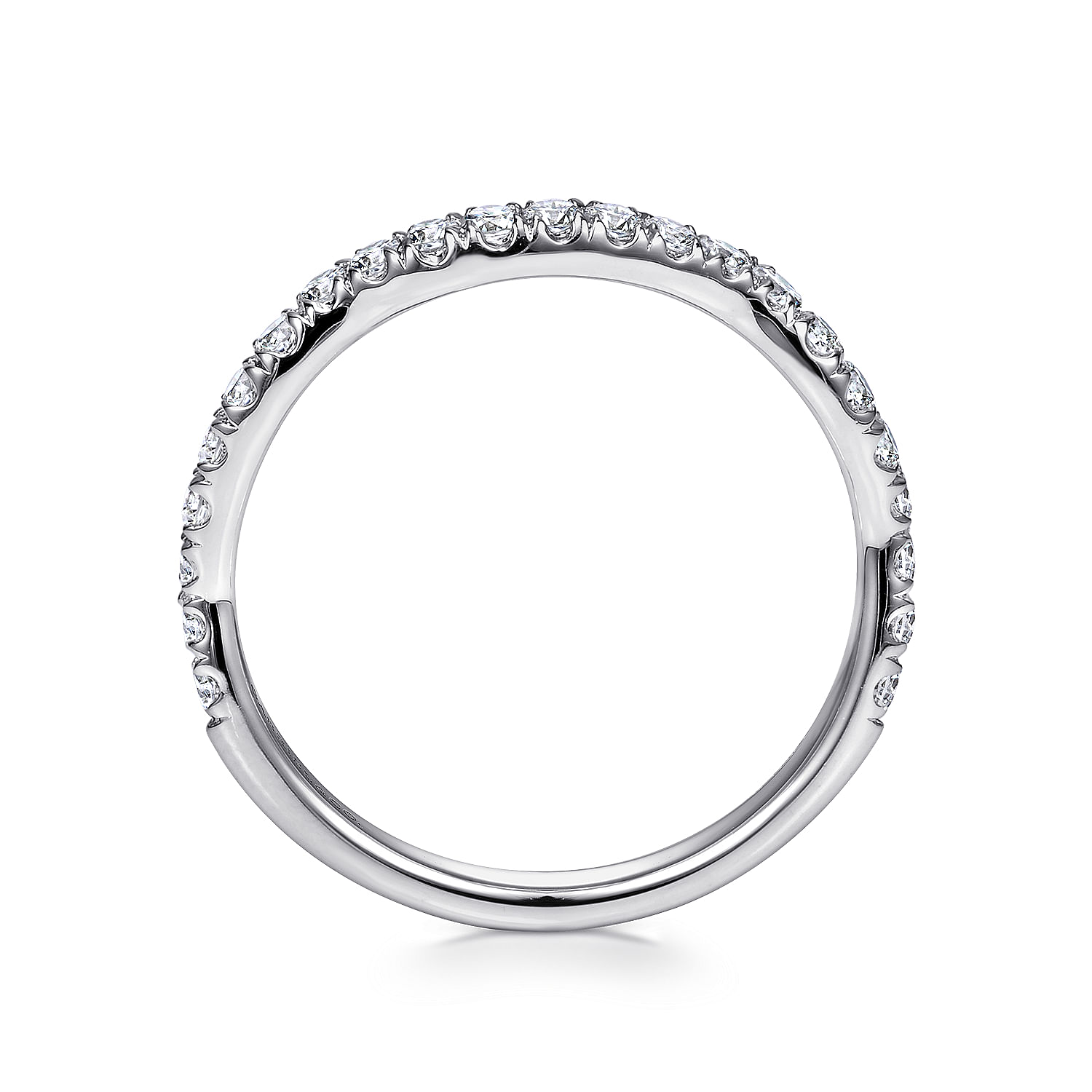 18k White Gold Diamond Curved Wedding Band angle 2 18k White Gold Diamond Curved Wedding Band angle 2
