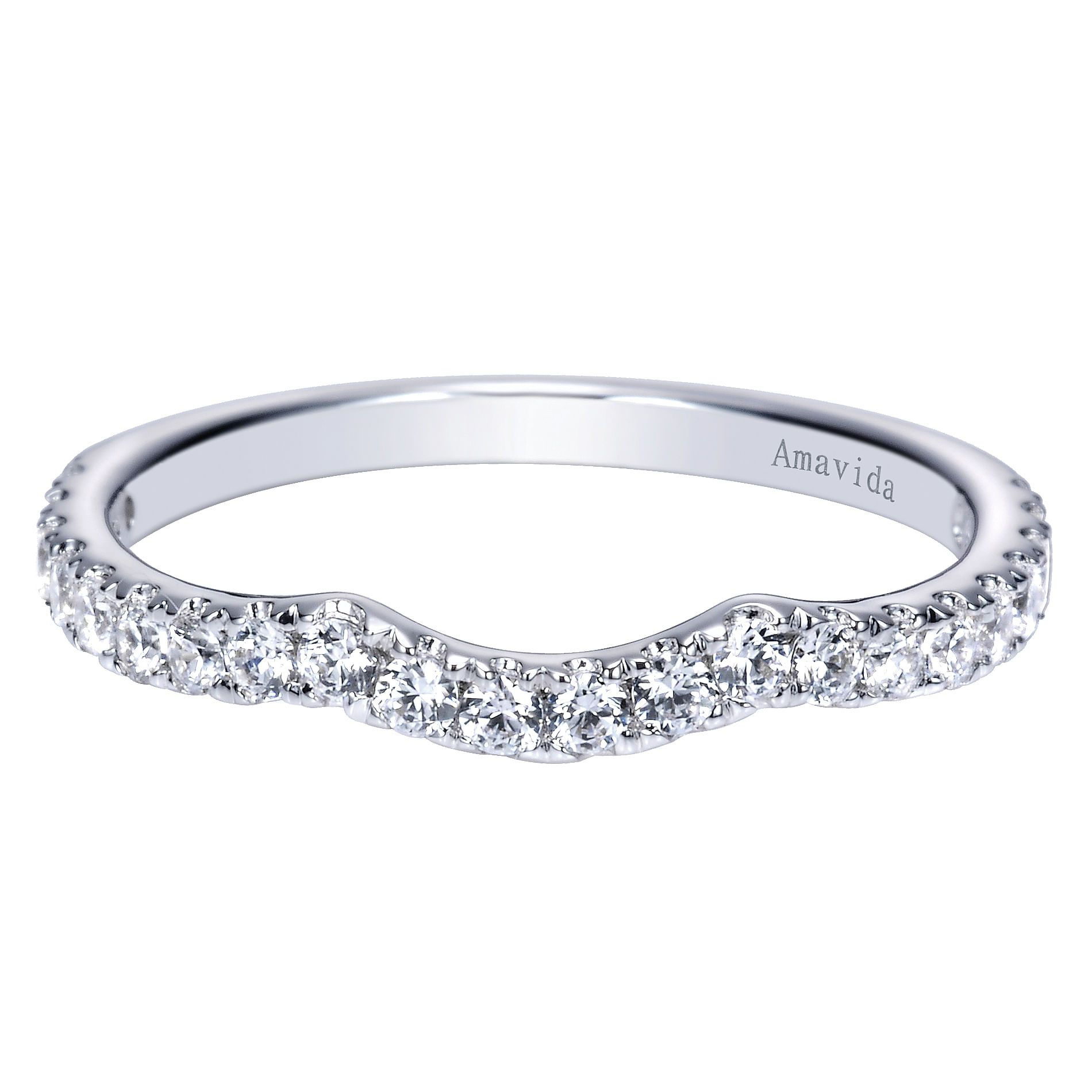 18k White Gold Diamond Curved 18k White Gold Diamond Curved