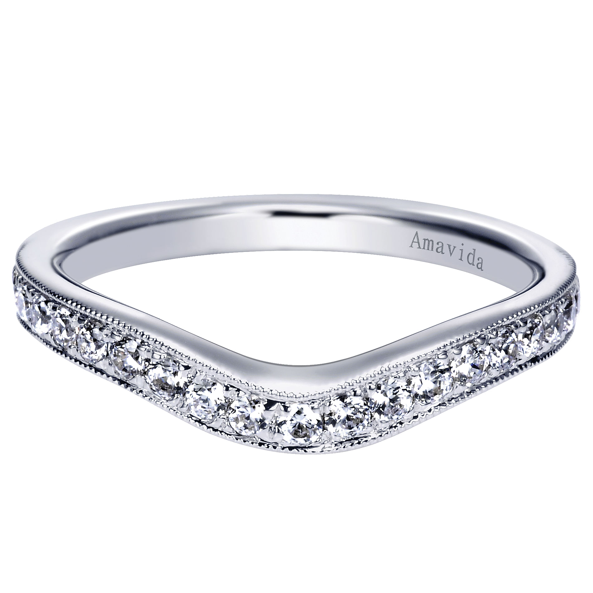 18k White Gold Diamond Curved 18k White Gold Diamond Curved