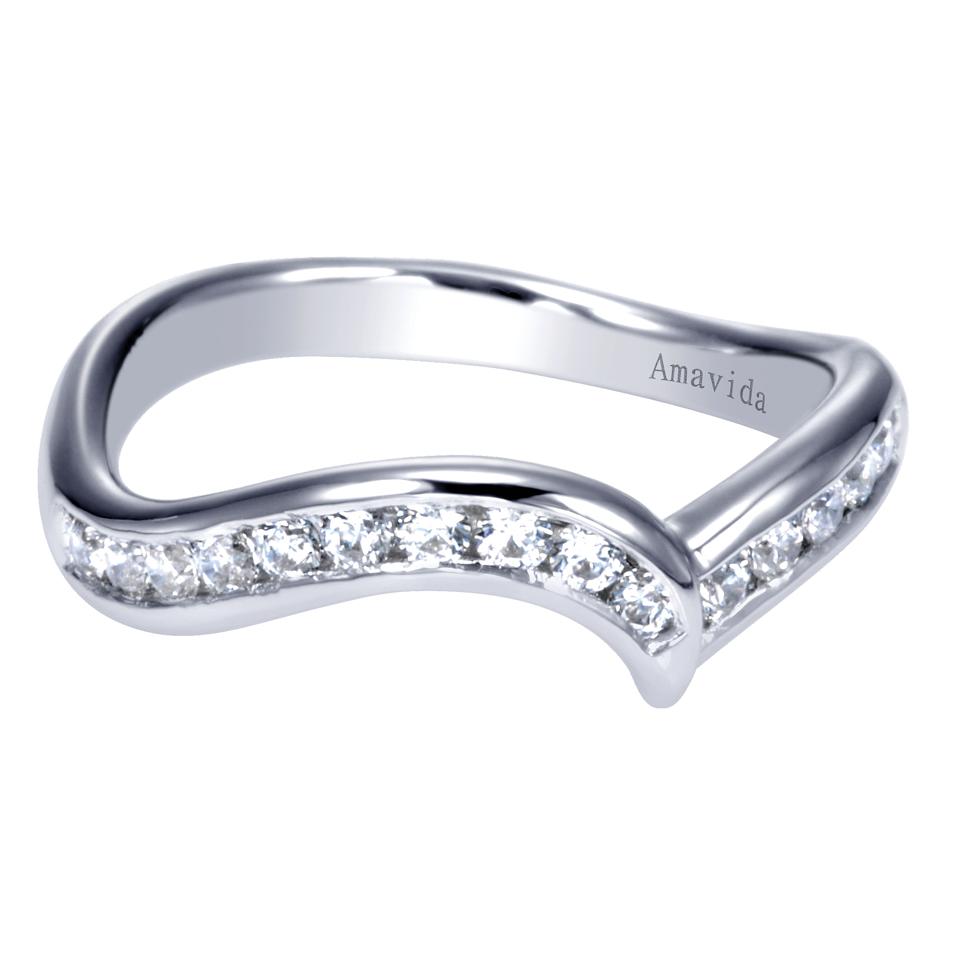 18k White Gold Diamond Curved 18k White Gold Diamond Curved