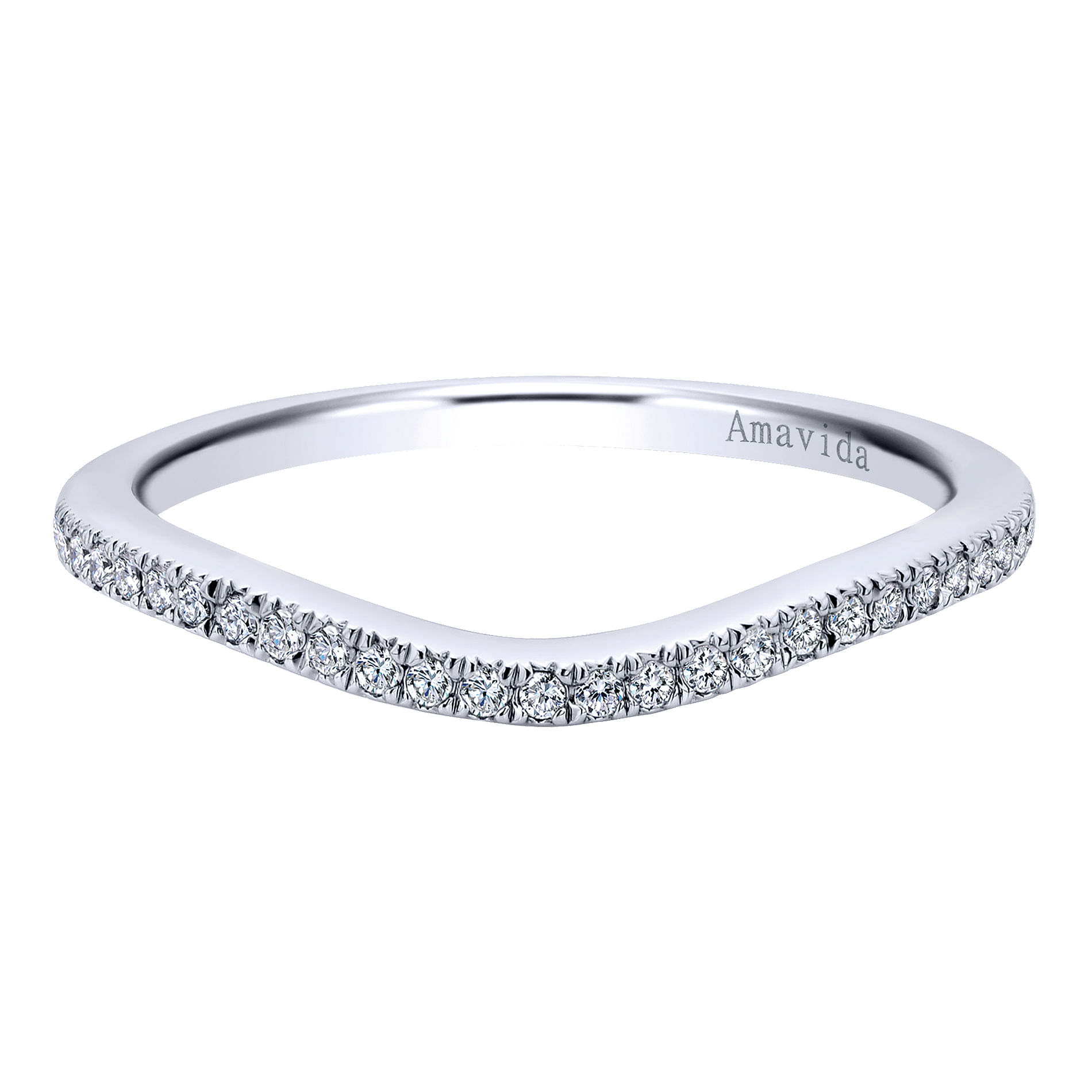 18k White Gold Diamond Curved 18k White Gold Diamond Curved